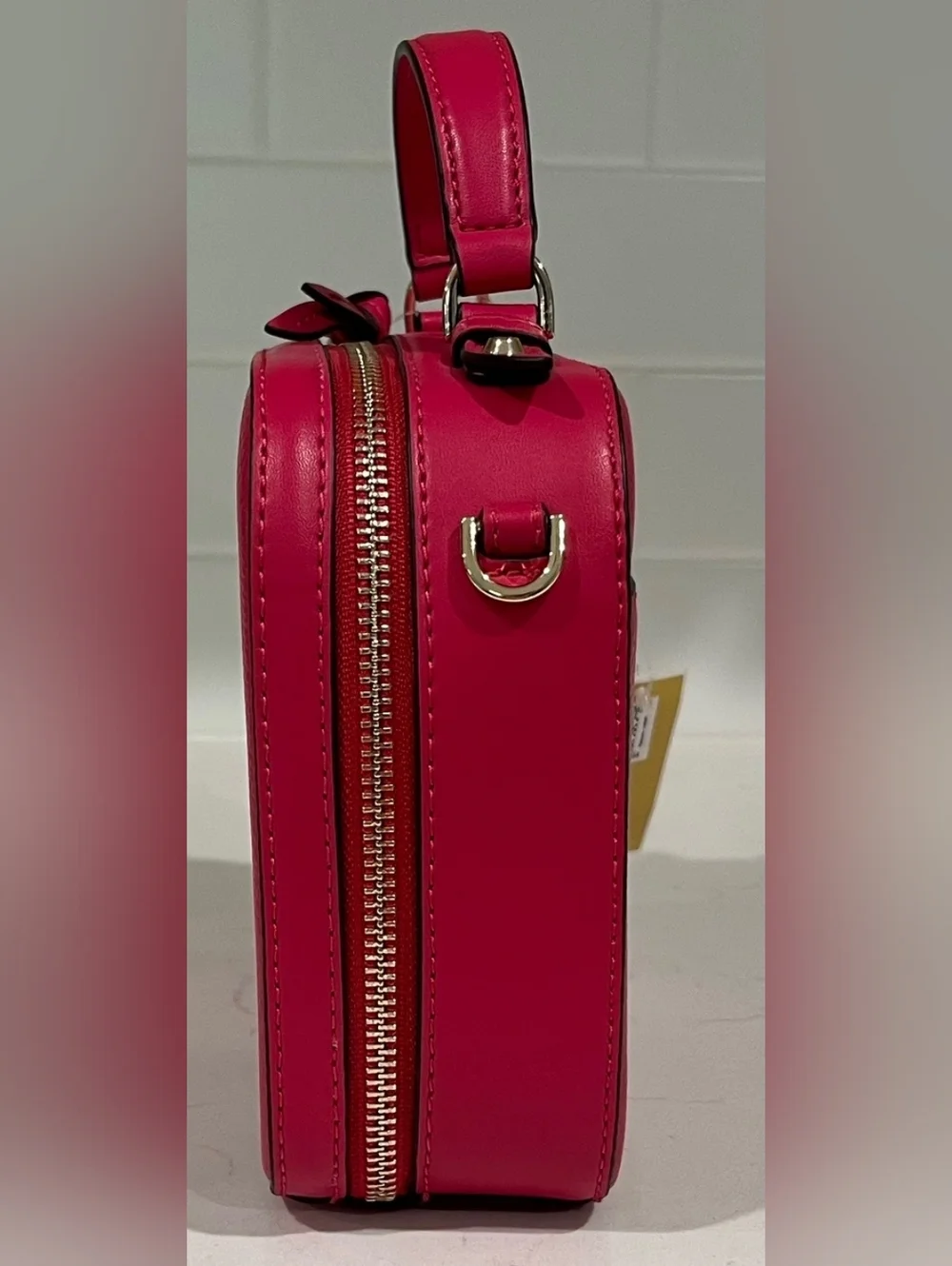 Michael Kors Jet Set Charm‎ Top Handled Bag W/Strap In Rubin Pebbled Leather NWT